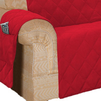 Protetor Para Sofá De 03 Lugares Com Assento De 1,40M Microfibra Matelado - Vermelho