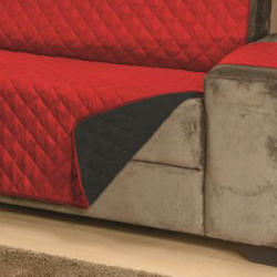 Protetor Para Sofá De 4 Lugares Com Assento de 2,20M Microfibra Dupla Face Manu - Vermelho Com Preto