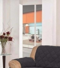 Protetor Para Sofá De 04 Lugares Com Assento De 2,30M Microfibra Matelado Com Laços - Preto