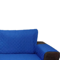 Protetor Para Sofá De 2 Módulos Microfibra Matelado Retrátil Reclinável Com Assento De 1,50M - Azul
