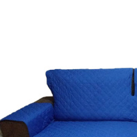 Protetor Para Sofá De 2 Módulos Microfibra Matelado Retrátil Reclinável Com Assento De 1,80M - Azul