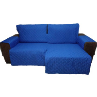 Protetor Para Sofá De 2 Módulos Microfibra Matelado Retrátil Reclinável Com Assento De 1,90M - Azul