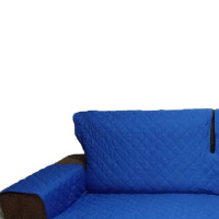 Protetor Para Sofá De 2 Módulos Microfibra Matelado Retrátil Reclinável Com Assento De 1,90M - Azul