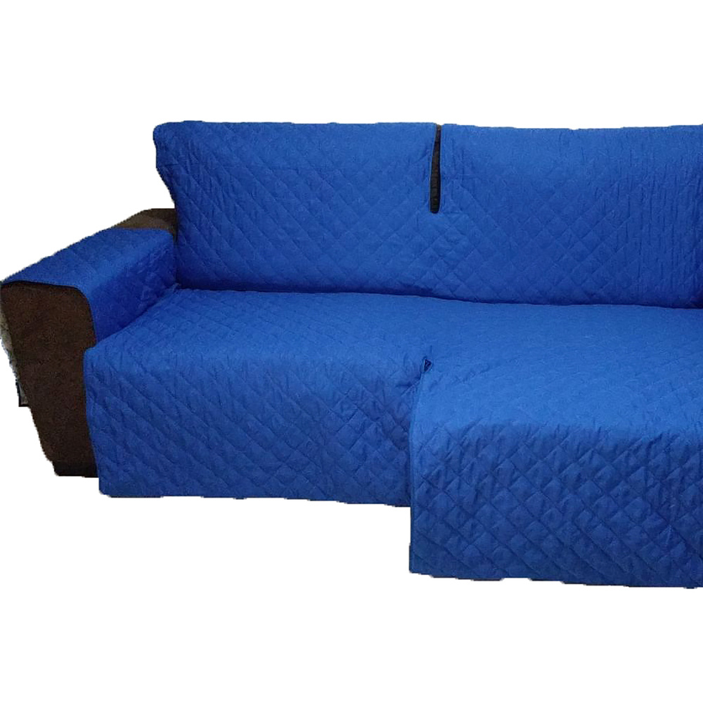 Protetor Para Sofá De 3 Módulos Microfibra Matelado Retrátil Reclinável Com Assento De 1,60M Azul