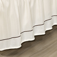 Saia Para Cama Box Com Fecho Engate Rápido E Detalhe Sutache Microfibra Casal  - Palha