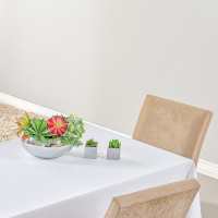 Toalha De Mesa Basic 04 Cadeiras 1,45M x 1,40M Tecido Oxford - Branco