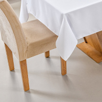 Toalha De Mesa Basic 06 Cadeiras 1,40M x 2,00M Tecido Oxford - Branco
