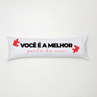 Travesseiro De Corpo Aconchego 1,30m X 38cm Com Fronha Microfibra Estampado - Melhor Parte de mim