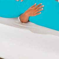 Travesseiro De Corpo Mega Xuxão 100% Algodão 1,45m X 45cm Com Fronha - Azul Turquesa