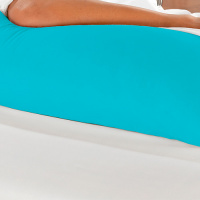 Travesseiro De Corpo Mega Xuxão 100% Algodão 1,45m X 45cm Com Fronha - Azul Turquesa