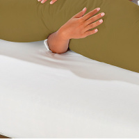 Travesseiro De Corpo Mega Xuxão 100% Algodão 1,45m X 45cm Com Fronha - Cáqui