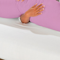 Travesseiro De Corpo Mega Xuxão 100% Algodão 1,45m X 45cm Com Fronha - Lilás