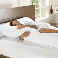 Travesseiro De Corpo Mega Xuxão 100% Algodão 1,45m X 45cm Com Fronha Magalu - Branco