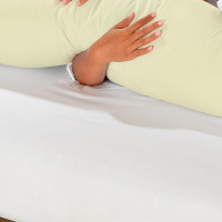 Travesseiro De Corpo Mega Xuxão 100% Algodão 1,45m X 45cm Com Fronha - Palha