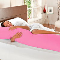 Travesseiro De Corpo Mega Xuxão 100% Algodão 1,45m X 45cm Com Fronha - Pink