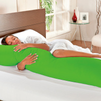 Travesseiro De Corpo Mega Xuxão 100% Algodão 1,45m X 45cm Com Fronha - Verde Pistache