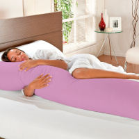 Travesseiro De Corpo Mega Xuxão 100% Algodão 1,60m X 45cm Com Fronha - Lilás