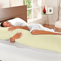 Travesseiro De Corpo Mega Xuxão 100% Algodão 90cm X 50cm Com Fronha - Palha