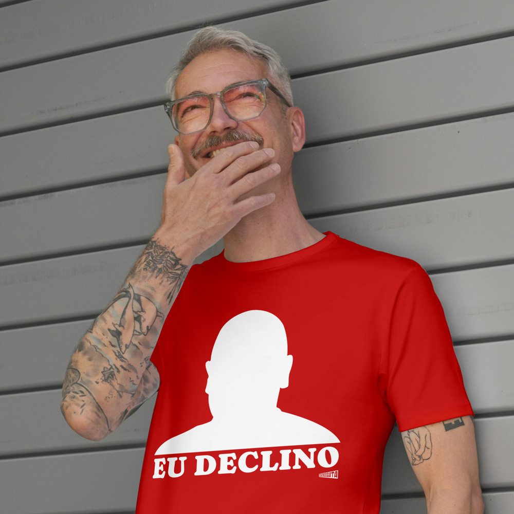 Camiseta Vermelha Eu Declínio - Esquerdogata
