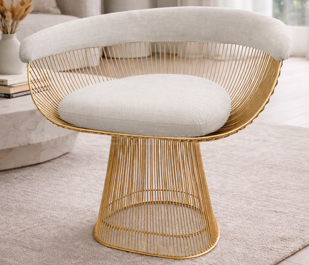 Warren Platner Bauhaus 昭和レトロ　モダン Cadeira Warren Platner - Dourada - Essência Móveis de Design