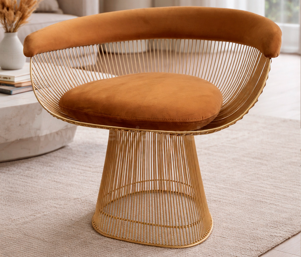Cadeira Warren Platner - Dourada - Essência Móveis de Design