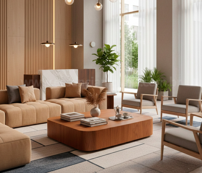 Mesa Elo de Centro Retangular