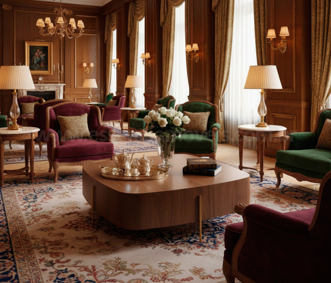 Mesa Elo de Centro Retangular - Pés Metálicos