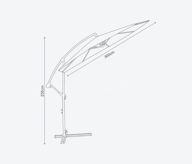 Ombrelone Lateral Bahamas - Redondo