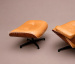 Poltrona e Puff Charles Eames - Couro Envelhecido