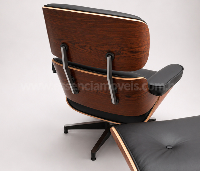 Poltrona e Puff Charles Eames - Madeira Pau Ferro