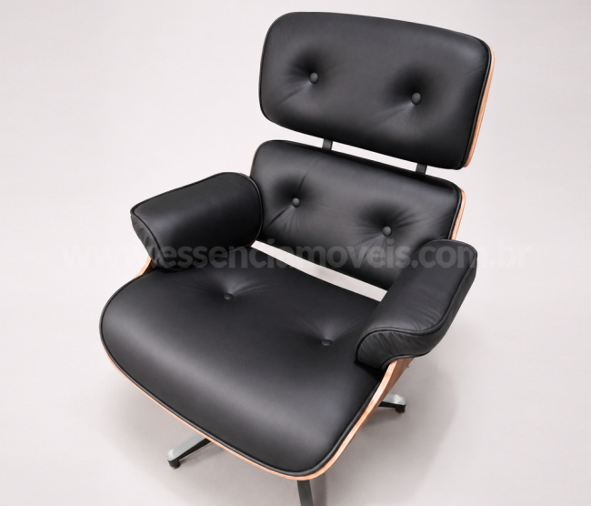 Poltrona e Puff Charles Eames - Madeira Pau Ferro