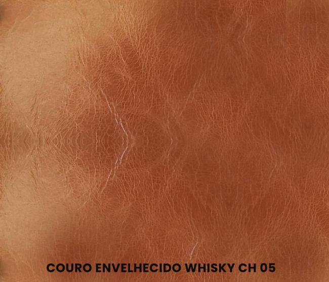 Poltrona e Puff Charles Eames - Madeira Pau Ferro - Couro Envelhecido Whisky CH05