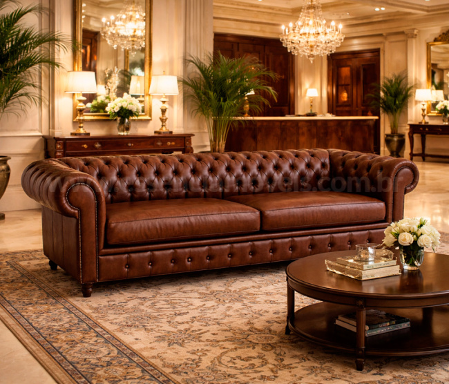 Sofá Chesterfield - Couro