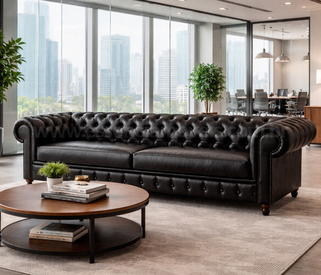 Sofá Chesterfield - Couro