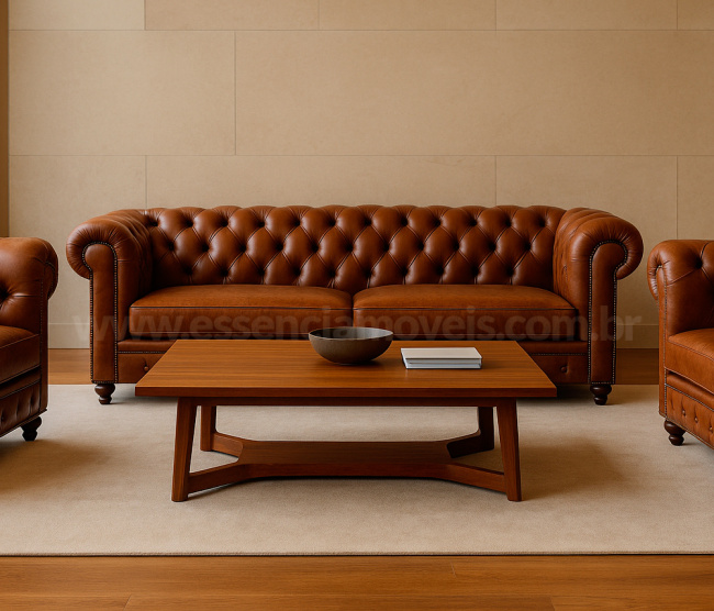 Sofá Chesterfield - Couro