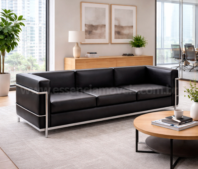 Sofá LC2 (3 lugares) - Cromado