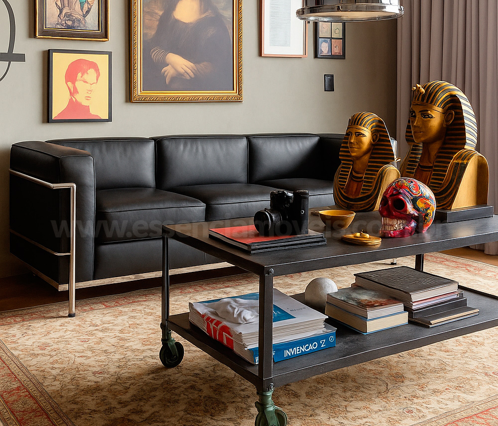 Sofá LC2 (3 lugares) Inox Essência Móveis de Design