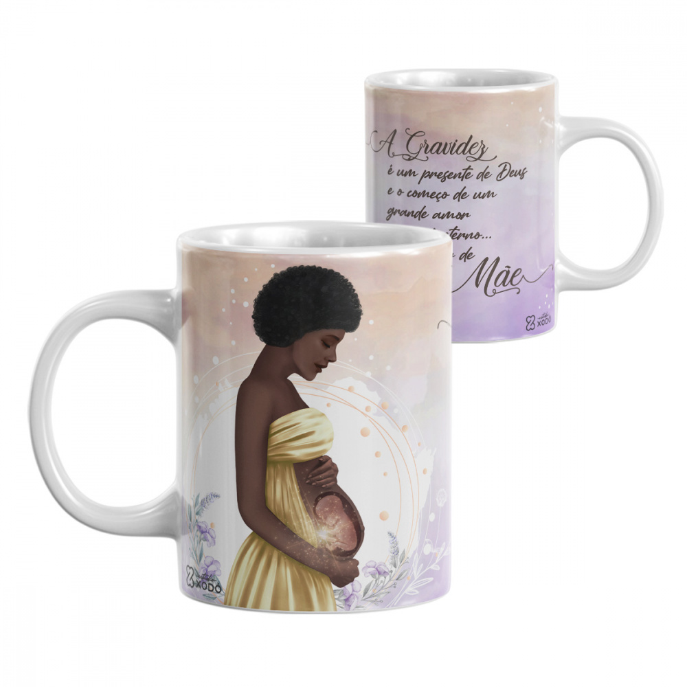 Caneca Personalizada Grávida Presente de Deus Amor de Mae Mod 2 ...
