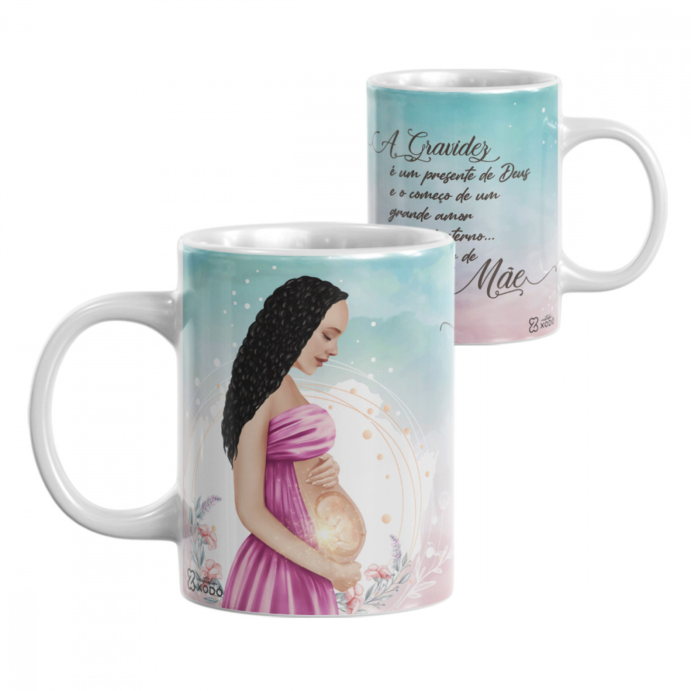 Caneca Personalizada Grávida Presente de Deus Amor de Mae Mod 4 ...