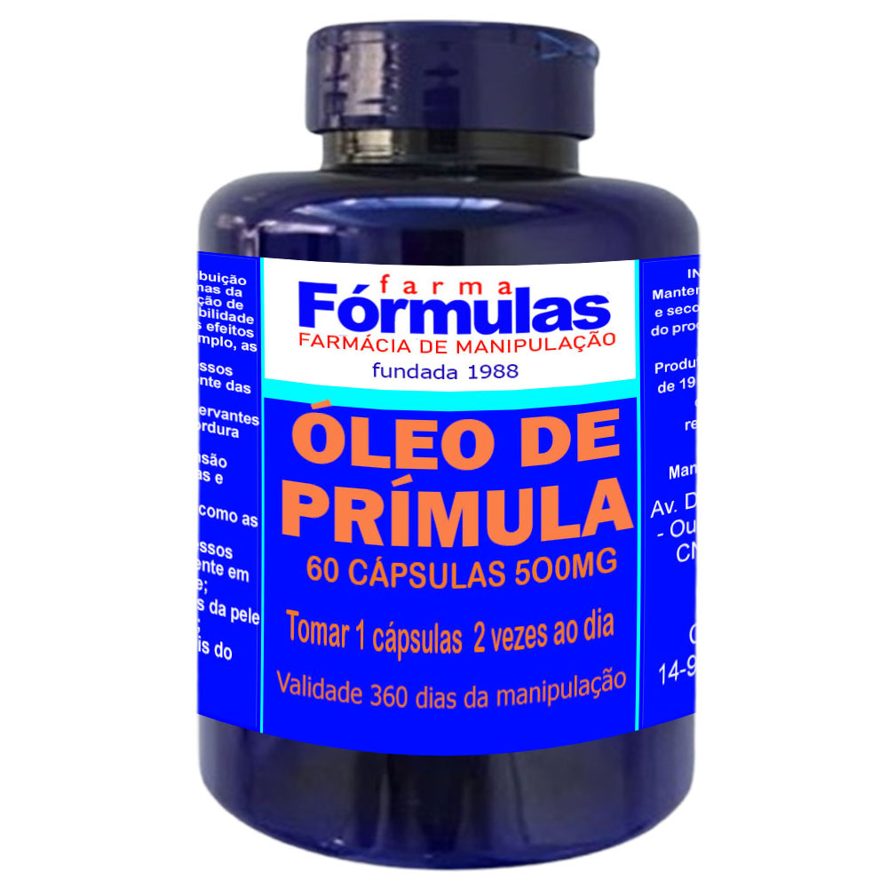 ÓLEO DE PRÍMULA 500 MG COM 60 CÁPSULAS - FARMA FÓRMULAS