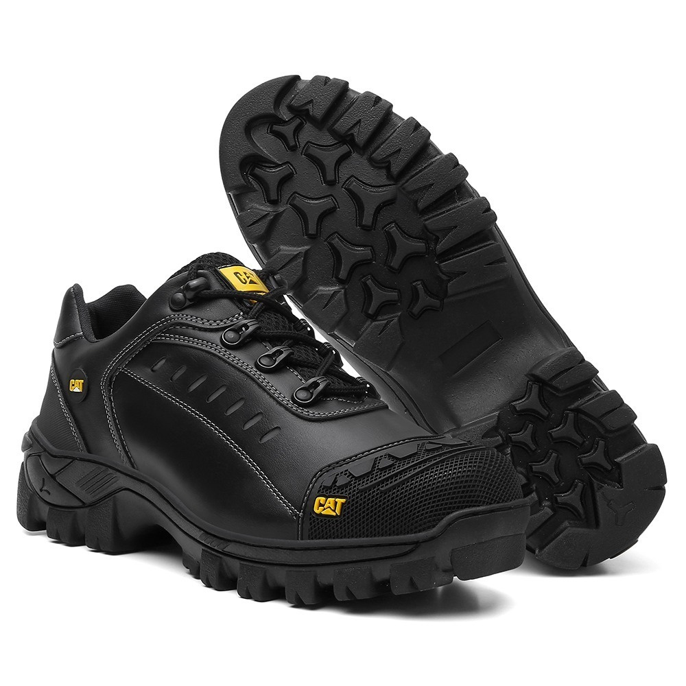 Bota Masculina Botina Caterpillar Cano Curto Palmilha Gel P.U Biqueira  Impermeável