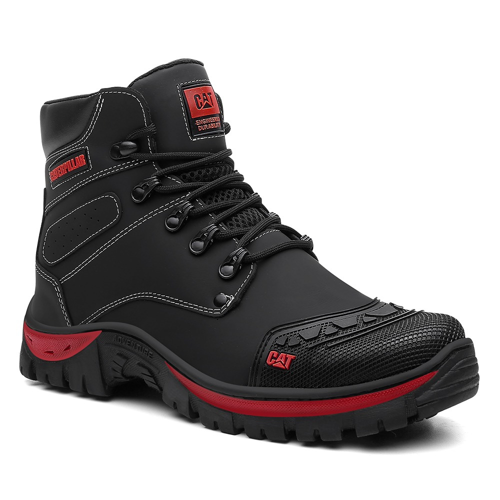 Bota Em Couro Caterpillar Palmilha Em Explorer Cano Alto Preto