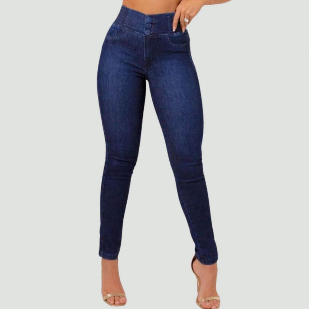 CALÇA JEANS MODELADORA FABULOSA EXCLUSIVE AZUL ESCURO FM035 - Feliza Moda