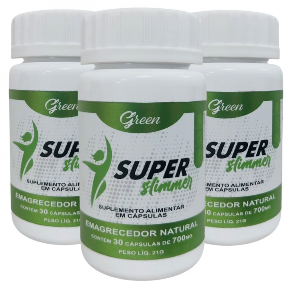 2 Potes Super Slimmer 60 Cápsulas Green - Oferta Limitada em