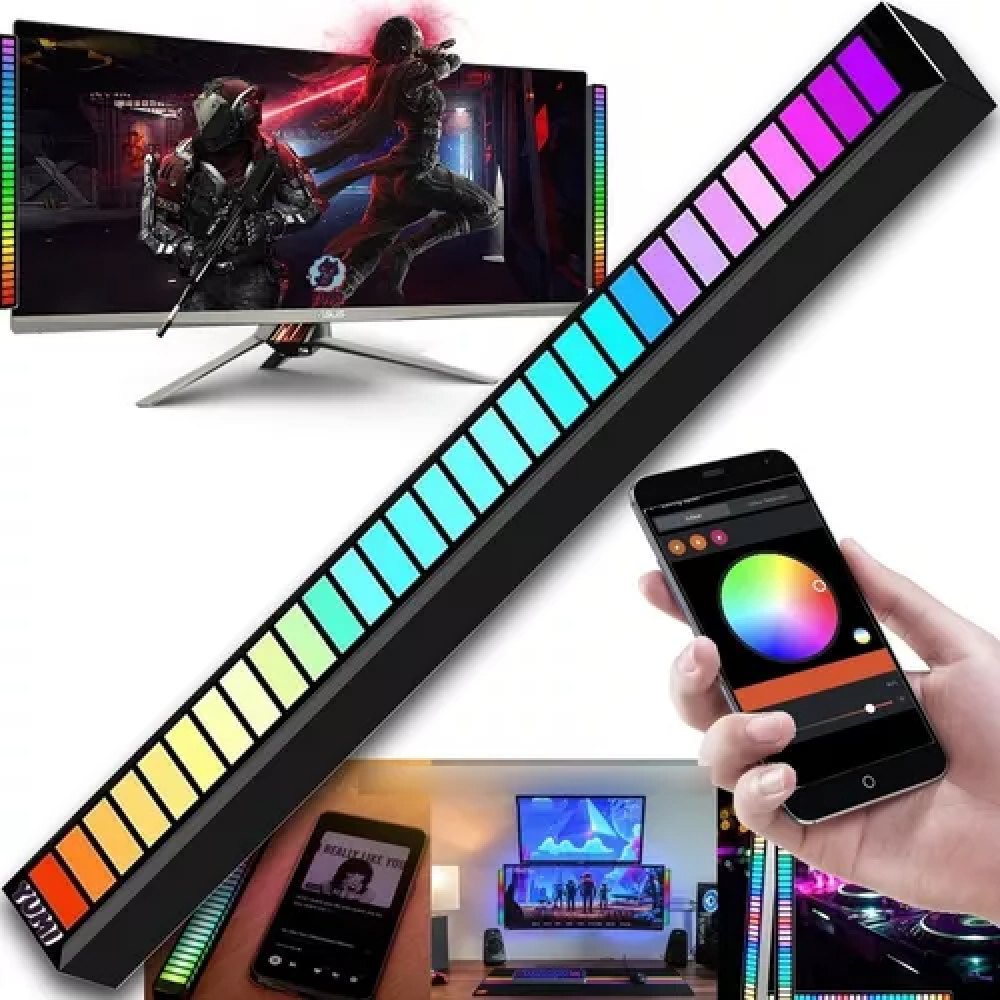 Barra De Led Rgb Rítimica Para Cabo Usb Type C Notebook Tv - It