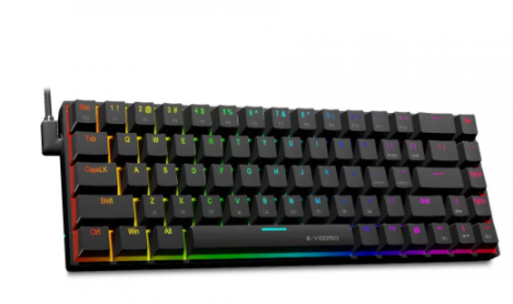 E Yooso Z Rgb Usb Mini Magro Teclado Com Fio Teclado Gaming Mec Nico Interruptor Vermelho