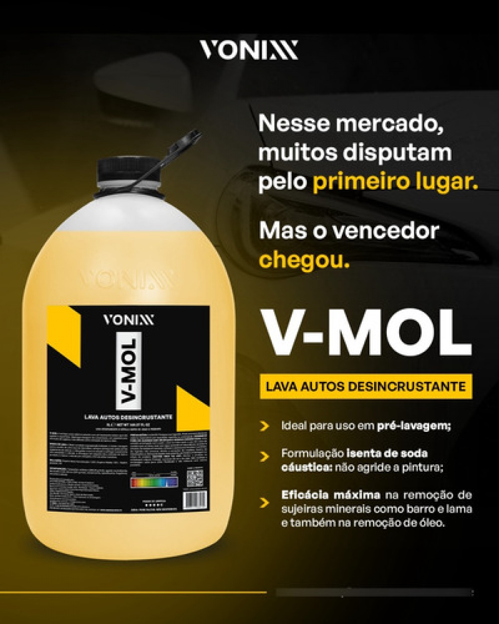 V-Mol Vonixx Shampoo Lava Autos Desincrustante 1,5L - Yamase