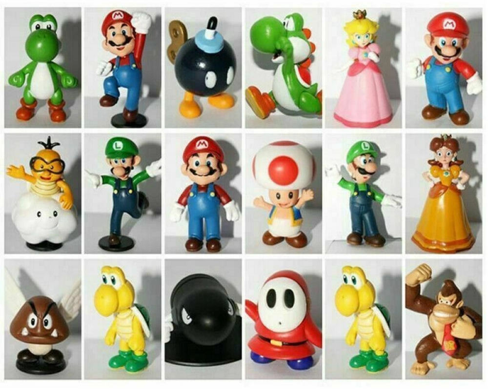 Bonecos Novos Kit de 12 Super Mario Bros Bonecos Miniatura Mario Luidi