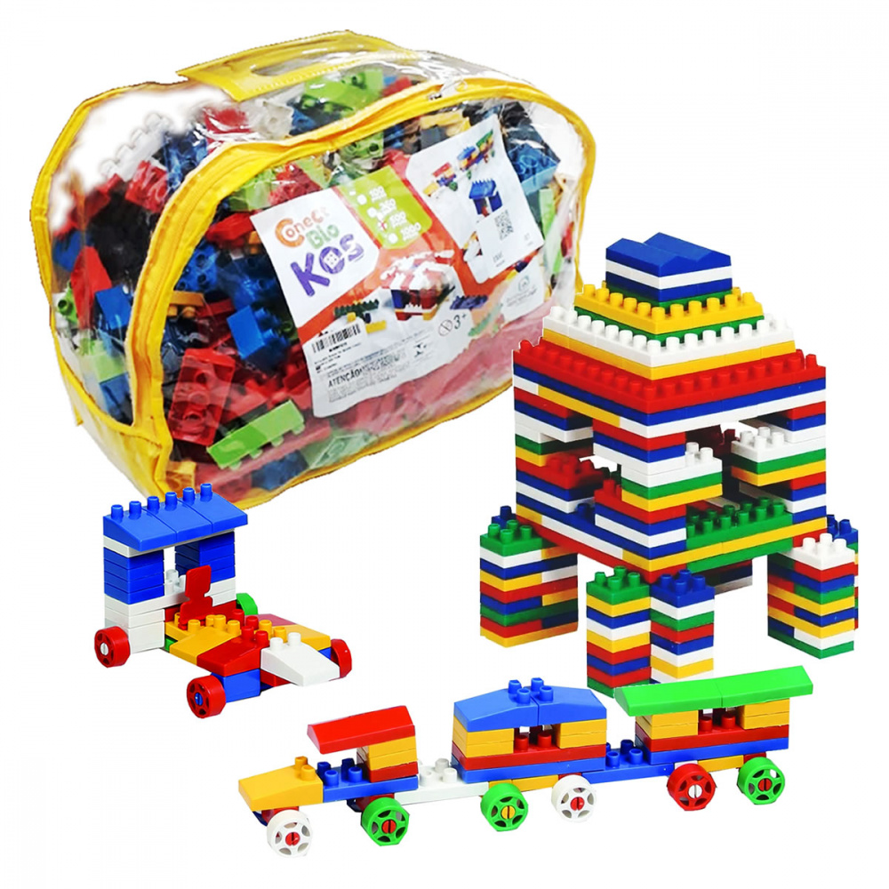 Brinquedo Educativo Blocos De Montar 500 Peças Pedagógicos Didático Infantil  no Shoptime