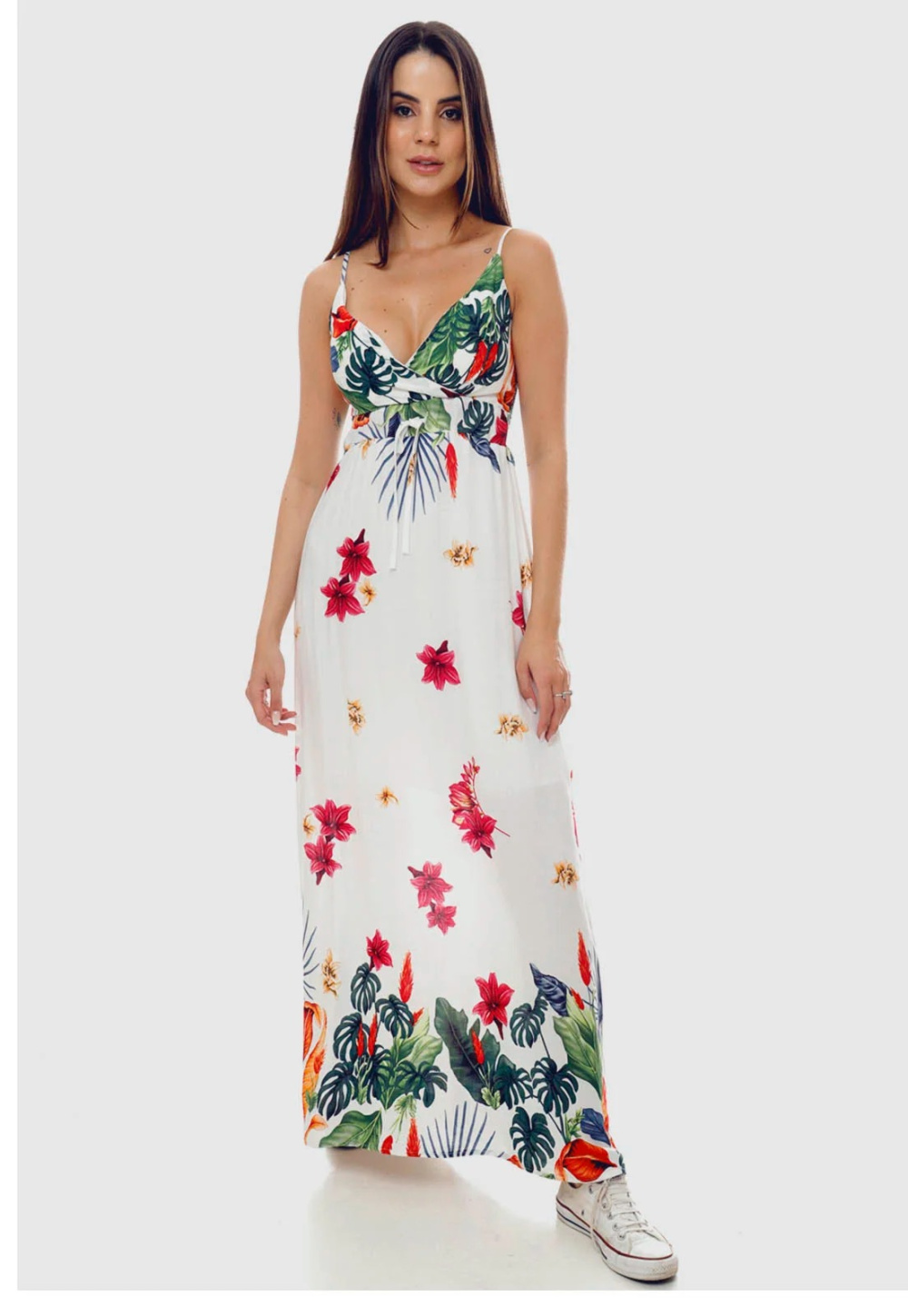Vestido Longo Estampado Floral